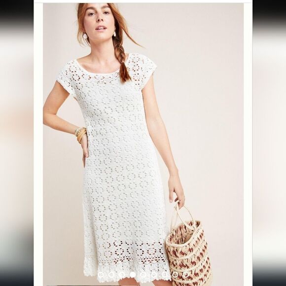 Anthropologie Brittania Crochet Midi Dress - Picture 9 of 11